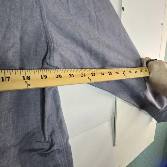 A.P.C. Dress Shirt Buttun Up Collar Blue Oxford Cut Long-sleeved Buttons On Cuff - Picture 6 of 11